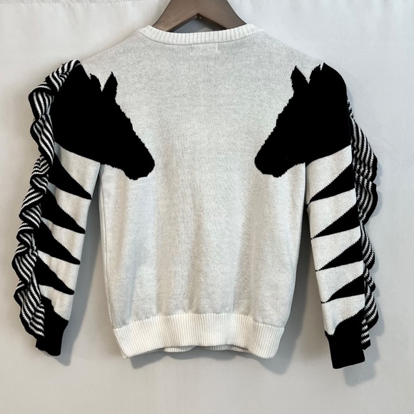 Girl's Cotton Zebra Cardigan Sweater with Mane Detail Size 8 - Picture 2 of 9